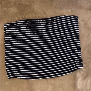 Black and white stripped tube top